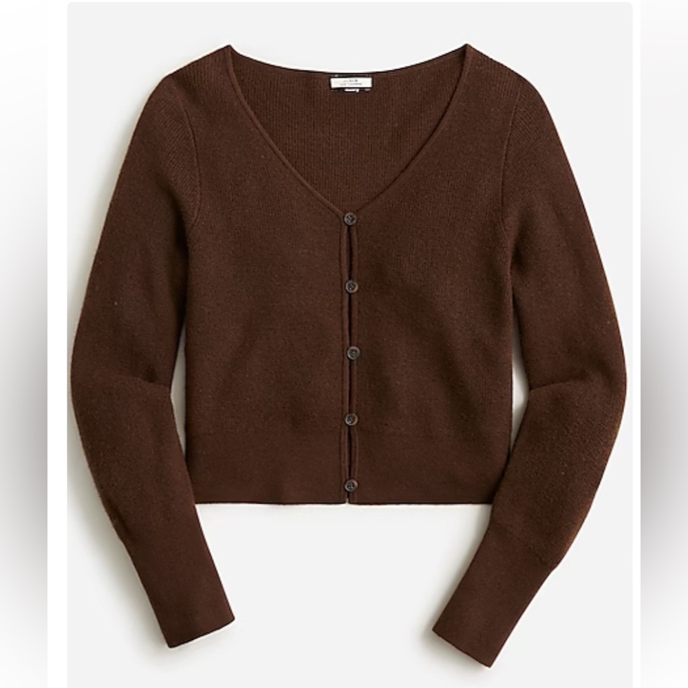 J.Crew featherweight cashmere cropped cardigan